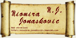 Miomira Jonašković vizit kartica